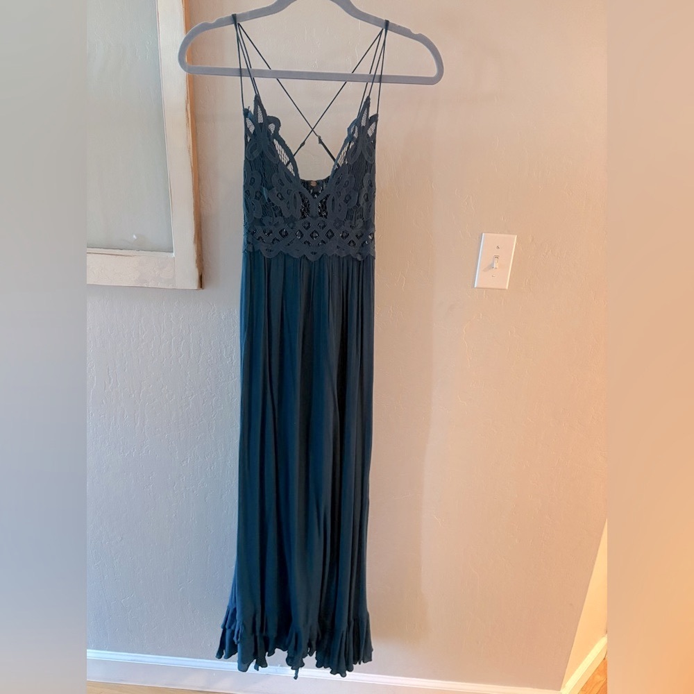 Free People Blue Babydoll Maxi Dress for Weddings